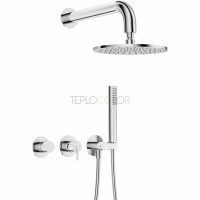 Набор для душа скрытого монтажа, с верхним душем - с горизонтальным смесителем