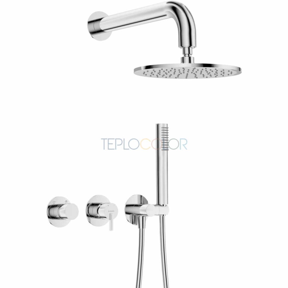 Набор для душа скрытого монтажа, с верхним душем - с горизонтальным смесителем