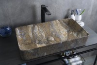 Раковина Gid Mnc396T 54475 накладная под камень глянцевая 60x34x11