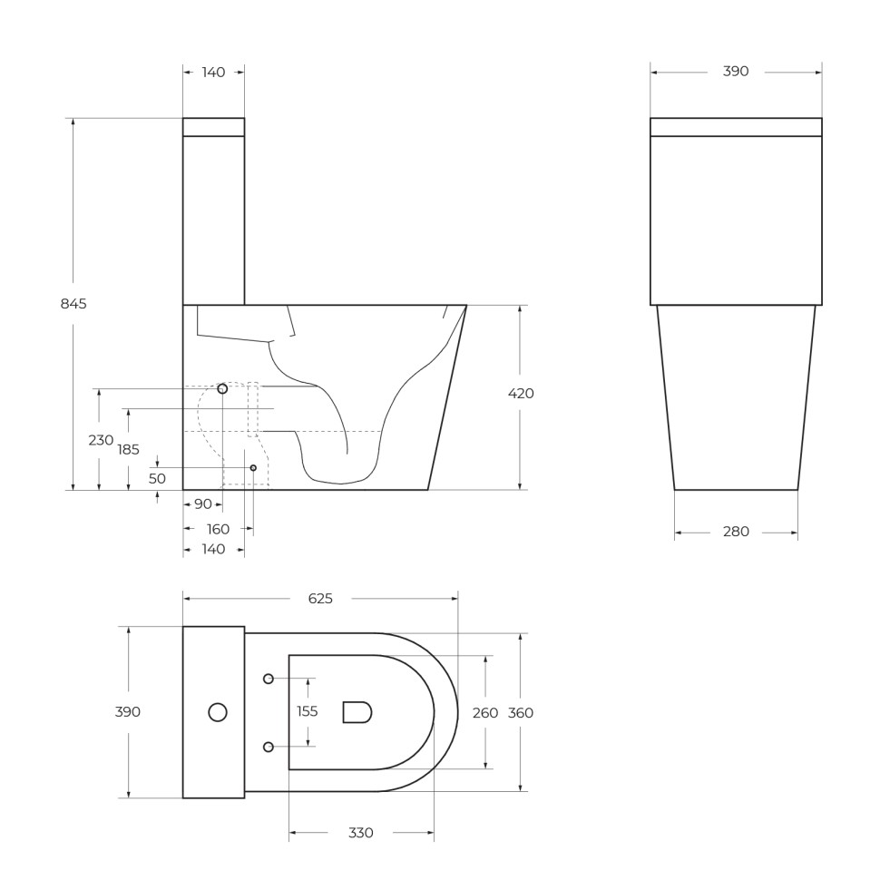 Чаша унитаза безободкового с сиденьем BelBagno FLAY-R BB2149CPR/SC