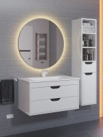 Зеркало для ванной с подсветкой Uperwood Modul 65*65, бесконтактный сенсор, антизапотевание, круглое, теплая подсветка