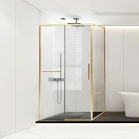 Душевой уголок Slim Soft VSR-1SS9012CLG, 1200*900, брашированное золото, стекло прозрачное