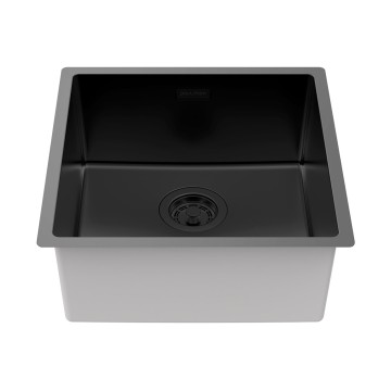 Мойка LASSAN 44 UNI, нерж. сталь, LA44-MBN, матовый черный NANO-PVD, 440х440мм, Paulmark