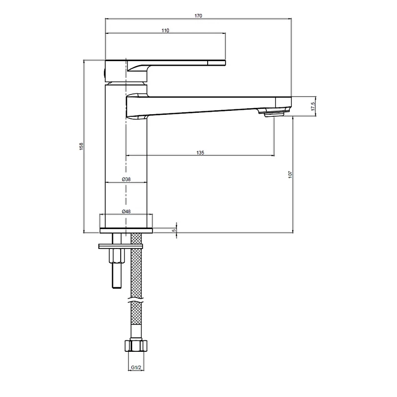 AQM6910BG Novara Смеситель для раковины, цвет золото шлифованное