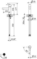Смеситель для раковины CEZARES LEAF-LSM1-L-01-W0
