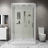 Душевая кабина Niagara Standart ST120/90/15Q (120х90х215) прямоугольник,поддон 15см,распашная,проф.белый,3 места
