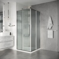 Душевое ограждение Niagara Nova NG-4623-34 (90х90х195) квадрат,раздвижная,хром,стекло рифленое,1 место