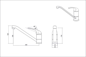 Смеситель EMAR EC-3009 3009.7 Антрацит