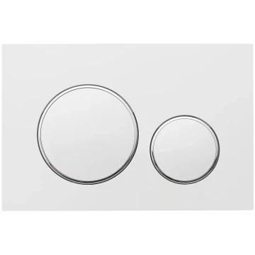 Кнопка смыва Veconi FLUSH V10, белый матовый, кайма - хром глянец