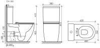 Бачок для унитаза MIA Rimless, двойной смыв 3/6 арматура Ceramicanova