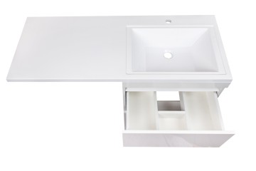 Тумба напольная STYLELINE "Даллас 120", Люкс белая, PLUS с раковиной ESTETUS Даллас 1200*480 левый