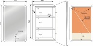Зеркало STYLE LINE-шкаф "Каре 50*80" с подсветкой, сенсор на зеркале
