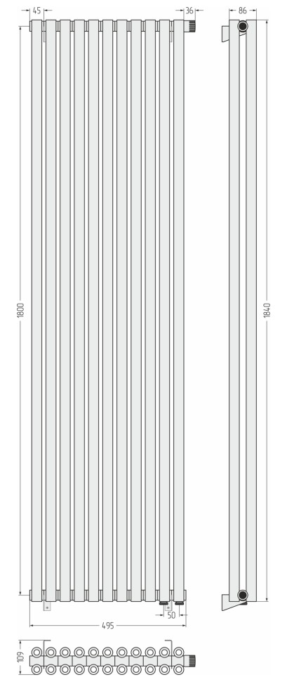 Эстет-00 EU50 1800х495 11 секций