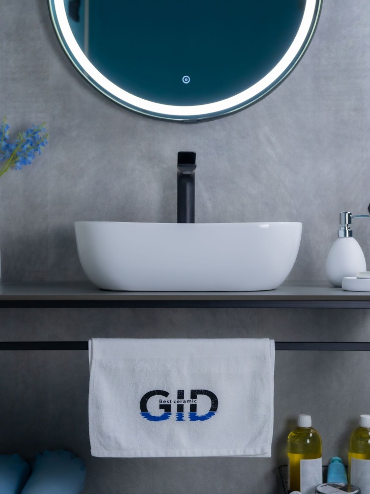 Раковина Gid D1333 51183 накладная белая 46x32.5x13.5