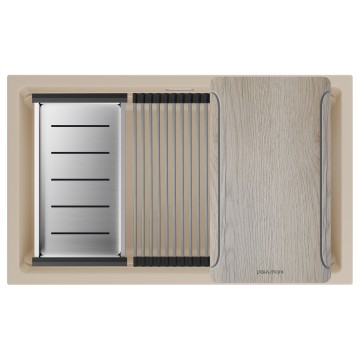 Мойка LUMI-MULTI SINK 74 UNI, IT-GRANIT, LU-MULTI 74-LA, латте, 740х450, Paulmark