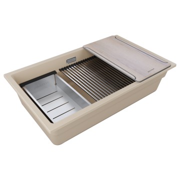 Мойка LUMI-MULTI SINK 74 UNI, IT-GRANIT, LU-MULTI 74-LA, латте, 740х450, Paulmark