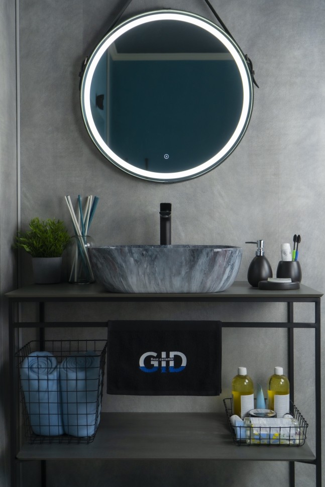 Раковина Gid K397G124 54401 накладная под камень глянцевая 50x40x14