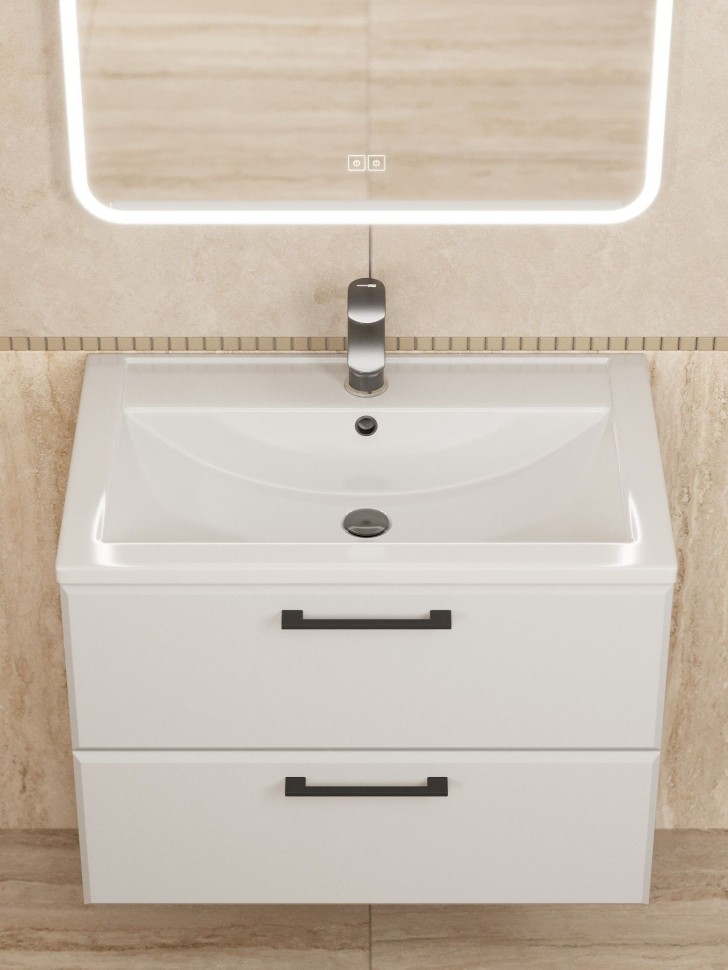 Раковина для ванной Uperwood Foster 70 см, белая глянцевая