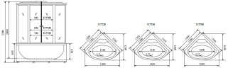 Timo Lux T-7725 душевая кабина 120*120*230