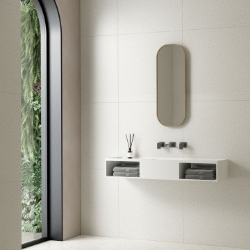 Раковина Солид Серфейс (Solid Surface) Vincea VWB-6S212MW, 1200*400*200, подвесная, цвет белый матовый