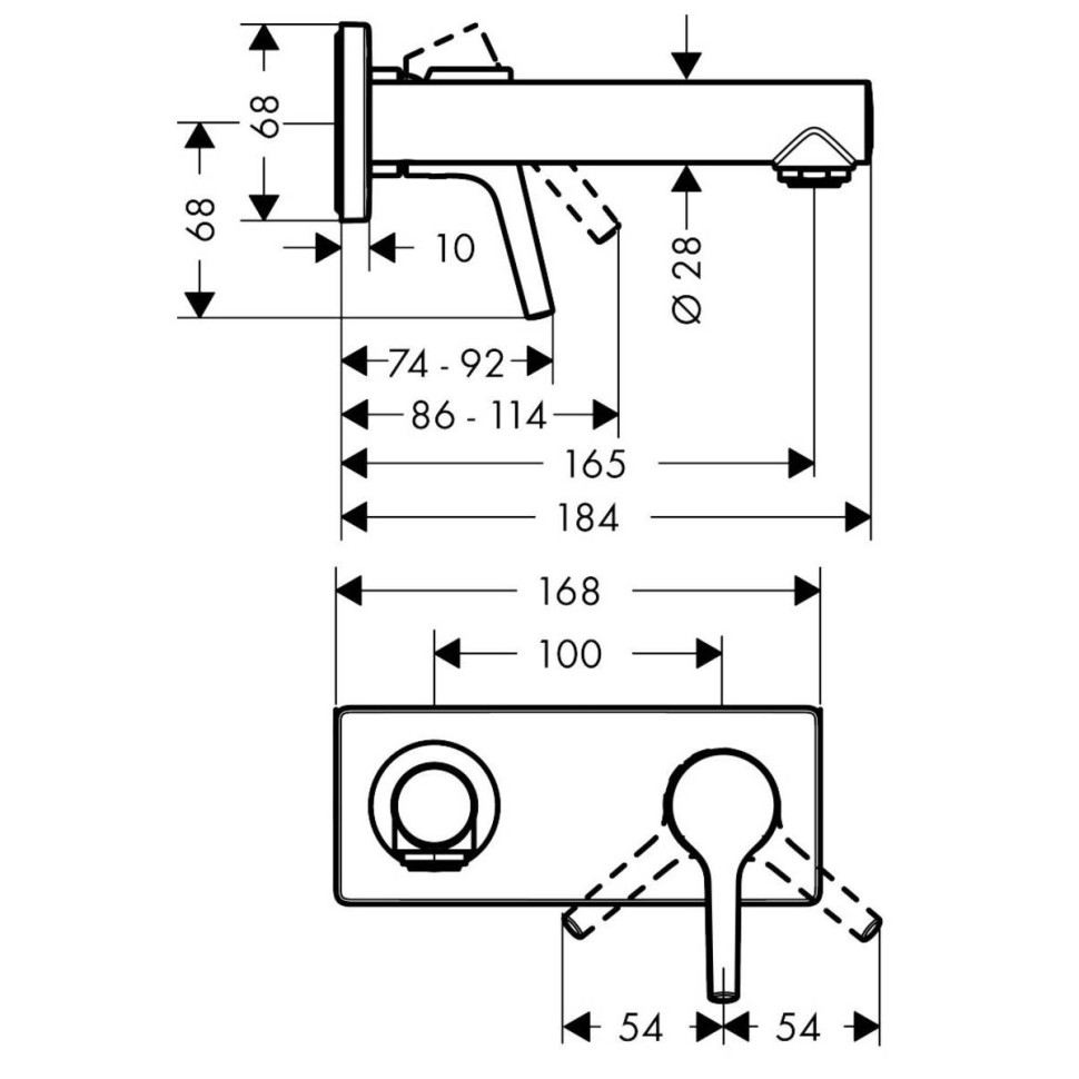 Смеситель для ванн Hansgrohe Talis S хром (72110000)