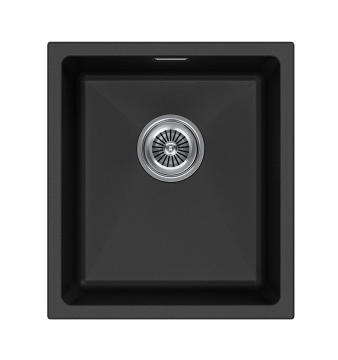 Мойка LUMI 41UNI, IT-GRANIT, LU41-BL, черный, 410х460, Paulmark
