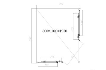 Душевой уголок Slim-N VSS-4SN8010CLBN, 1000*800, брашированный никель, стекло прозрачное