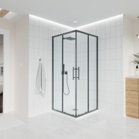 Душевой угол Veconi Evo 300 GR, 1200х800x1950, графит брашинг, прозрачное стекло