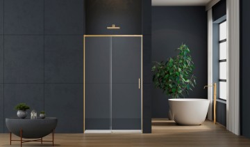 Душевая дверь Софт 2 (Soft 2) VDS-3SO2120CLG, 1200, брашированное золото, стекло прозрачное