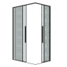Душевое ограждение Grossman Galaxy 1/2.K33.01.80.21.02-1/2.K33.01.10L.21.02 (80х100х195) раздвижная,черный матовый,стекло шиншилла,2 места