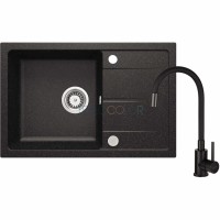 Гранитная мойка со смесителем, с гибким изливом