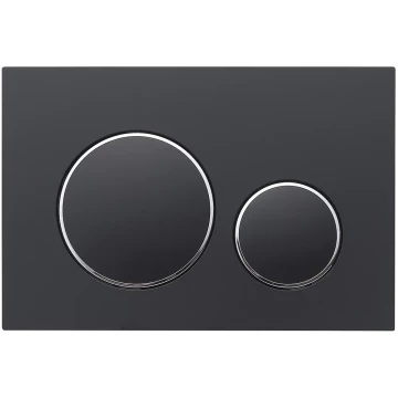 Кнопка смыва Veconi FLUSH V10, черный матовый, кайма - хром глянец