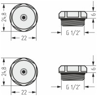 Спускной клапан d 25 мм (G 1/2&quot; НР) / 2 шт.