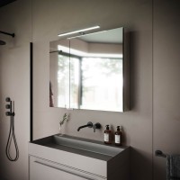 Зеркальный шкаф для ванной комнаты SANCOS Hilton 900x148х740 мм, с LED подсветкой, арт .Z900