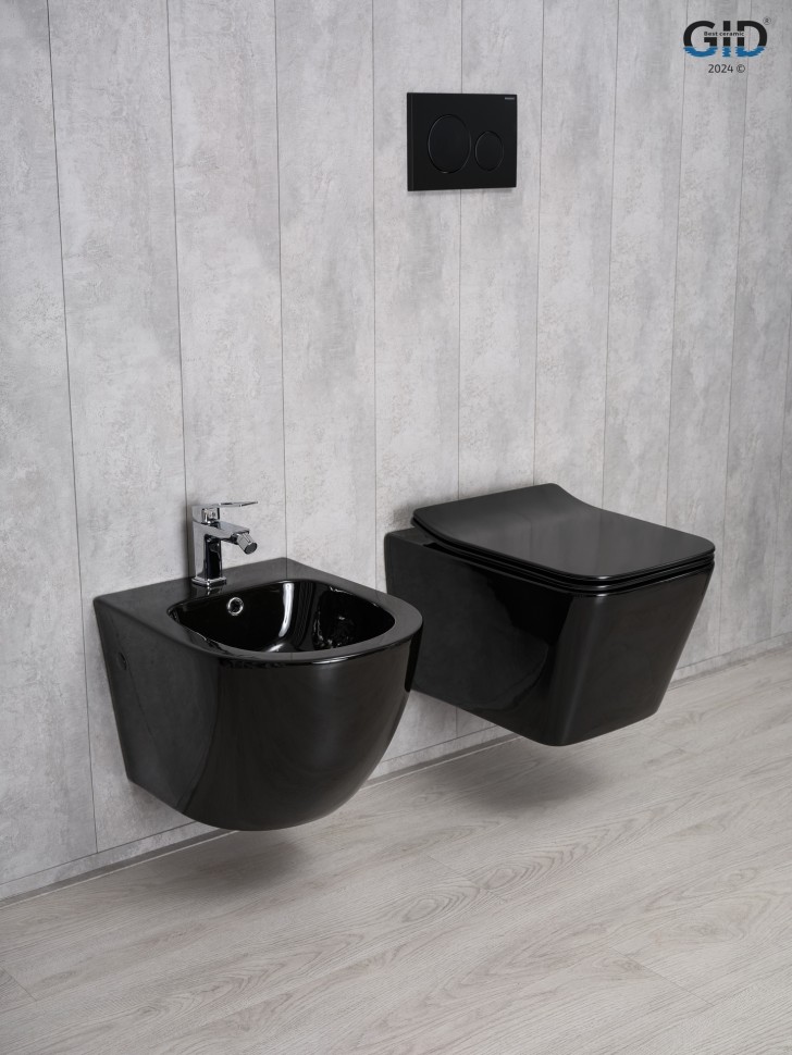 Унитаз подвесной Gid Tr2144BL 62224Y черная глянцевая 52x36x33.5