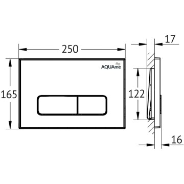 AQM4105CR Панель смыва металл AQUAme, хром