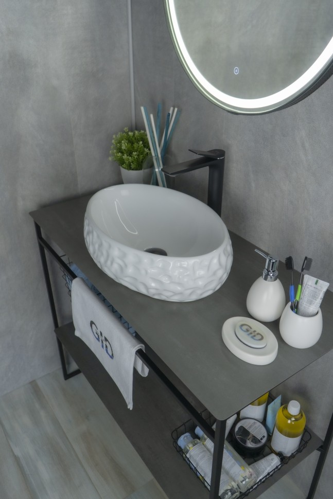 Раковина Gid 9030wf 51187 накладная белая 48x34x15