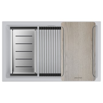 Мойка LUMI-MULTI SINK 74 UNI, IT-GRANIT, LU-MULTI 74-WH, белый, 740х450, Paulmark