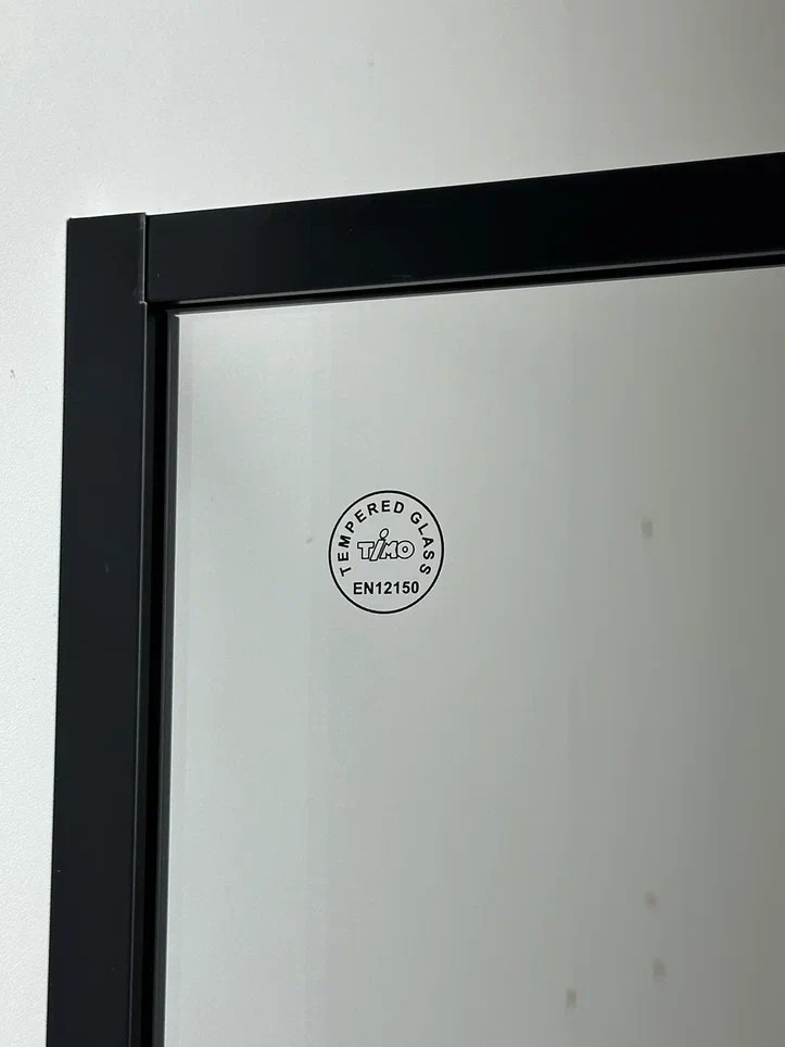 Timo Душевая дверь TDSS-120/03C-8R, раздвиж 1200*2000, проф черный, стекло проз 8 мм