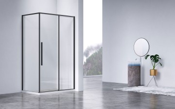 Душевой уголок Слим-Н (Slim-N) VSR-4SN8013CLB, 1300*800, черный, стекло прозрачное