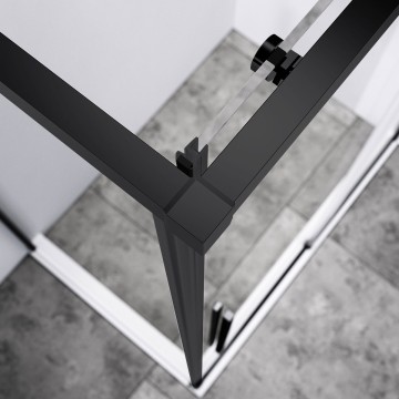 Душевой уголок Слим-Н (Slim-N) VSR-4SN8013CLB, 1300*800, черный, стекло прозрачное