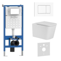 Комплект 3в1 IBERICA BLANCA инсталляция SILENCIO, унитаз TOLEDO ALTO белый, кнопка смыва ESTI-S белый глянцевый (IB001.TLA.234.855)