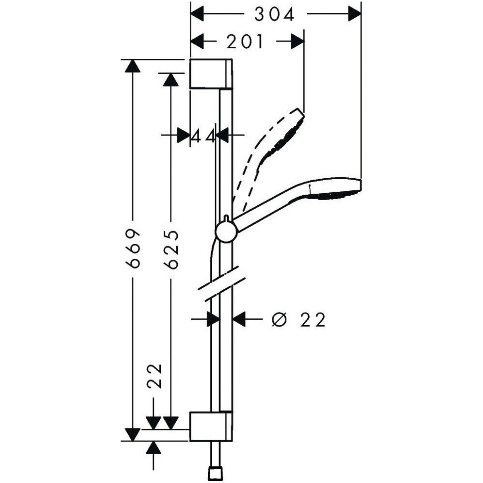 Душевой гарнитур Hansgrohe Croma Select E Multi 26580400 хром
