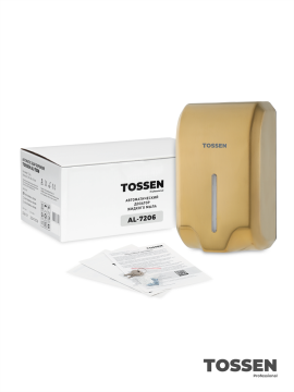 TOSSEN AL-7206 MS - сенсорный диспенсер для мыла/дезинфицирующих средств (капля) (коллекция «Золотая сталь»)