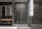 Душевая дверь Veconi Premium Trento PTD-30GR, 1400х2000, брашированный графит, стекло прозрачное