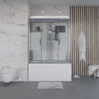 Душевая кабина Niagara Ultra NG-3150-01 (150х70х220) высокий поддон(56см),стекло матовое,4 места