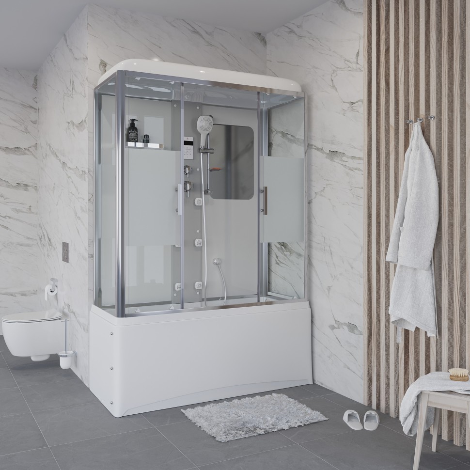 Душевая кабина Niagara Ultra NG-3150-01 (150х70х220) высокий поддон(56см),стекло матовое,4 места