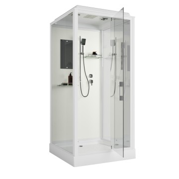Душевая кабина Niagara Standart ST80/15Q (80х80х215) квадрат,поддон 15см,распашная,проф.белый,3 места