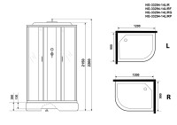 Душевая кабина Niagara Classic NG-33294-14LG (120х90х215) средний поддон(26см),стекло матовое,4 места