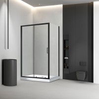 Душевой угол Veconi Rovigo RV-046BС, 1100х1200х1950, никель брашинг, стекло прозрачное